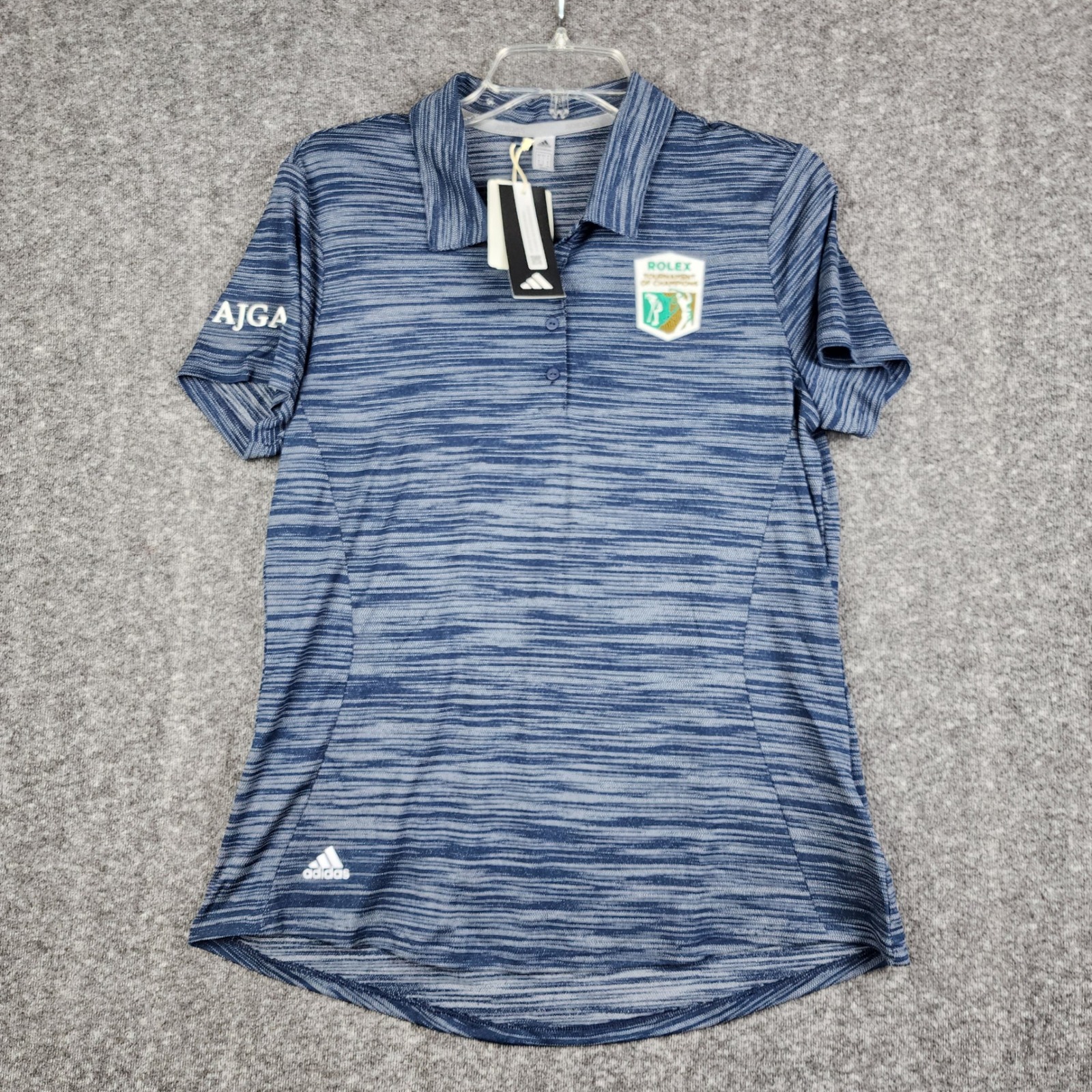 Adidas Polo Shirt Womens Large Blue Rolex Tournament Of Champions Ajga Nwt
